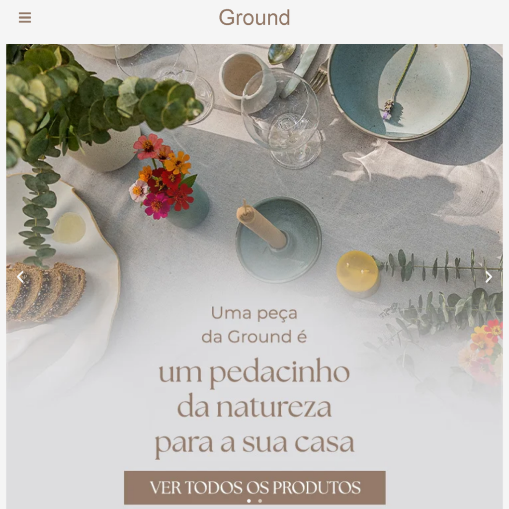 Loja online da Ground Ceramica, desenvolvida pela Fluxxo